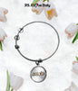 Amore with Transparent Circle Charm Bangle in Gold & Stainless Steel