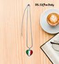 Italian Flag with Heart Pendant Necklace