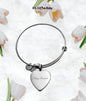 Italian Flag with Heart Charm Bangle in Stainless Steel & Gold option