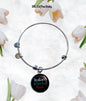 Italian Girls Rock With Black Circle Charm Bangle in Gold & Stainless Steel