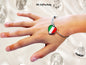 Italian Flag with Heart Charm Bangle in Stainless Steel & Gold option