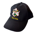 Sicilia Flag Baseball Cap Black