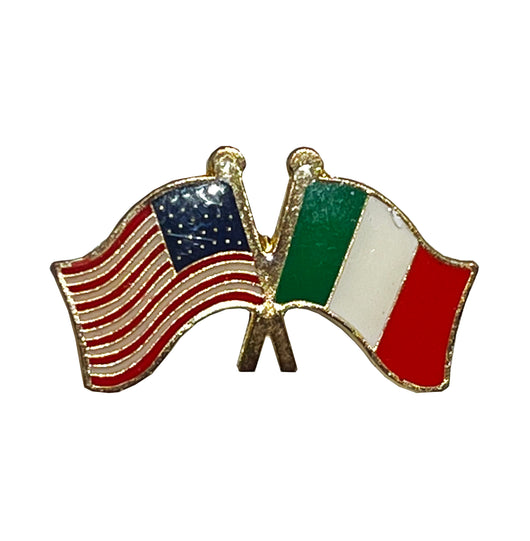 US & Italian Flags Lapel Pin