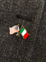 US & Italian Flags Lapel Pin