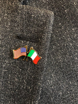 US & Italian Flags Lapel Pin