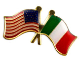 US & Italian Flags Lapel Pin