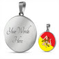 Sicilian Flag With Circle Pendant Necklace in Gold & Stainless Steel