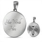 I Will Love You Forever with Transparent Circle Pendant Necklace in Gold & Stainless Steel
