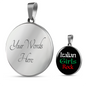 Italian Girls Rock With Black Circle Pendant Necklace