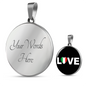 Italian Love With Black Circle Pendant Necklace