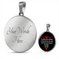 I Will Love You Forever Red with Circle Pendant Necklace in Gold & Stainless Steel