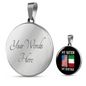 Italian My Nation My Heritage With Circle Pendant Necklace