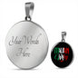 Italian Wifey With Circle Pendant Necklace in Gold & Stainless Steel