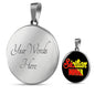 Sicilian Nonna With Black Circle Pendant Necklace