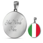Italian Flag With Circle Pendant Necklace