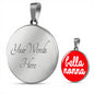 Bella Nonna with Red Circle Pendant Necklace in Gold & Stainless Steel
