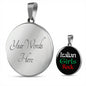 Italian Girls Rock With Black Circle Pendant Necklace in Gold & Stainless Steel
