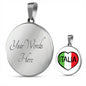 Italia - Heart with Circle Pendant Necklace in Gold & Stainless Steel