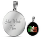 Italian Princess With Black Circle Pendant Necklace