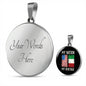 Italian My Nation My Heritage With Circle Pendant Necklace in Gold & Stainless Steel