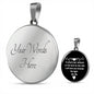 I Will Love You Forever with Circle Pendant Necklace in Gold & Stainless Steel