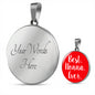 Best Nonna Ever With Red Circle Pendant Necklace in Gold & Stainless Steel