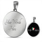 Italian Lifeline With Circle Pendant Necklace in Gold & Stainless Steel