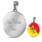 Sicilian Flag With Circle Pendant Necklace