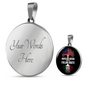 American Grown with Italian Roots with Circle Pendant Necklace