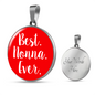 Best Nonna Ever With Red Circle Pendant Necklace