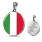 Italian Flag With Circle Pendant Necklace