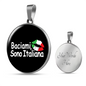 Kiss Me I'm Italian with Circle Pendant Necklace