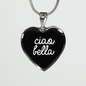 Ciao Bella with Black Heart Pendant Necklace