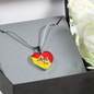 Sicilian Flag with Heart Pendant Necklace