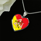 Sicilian Flag with Heart Pendant Necklace