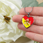 Sicilian Flag with Heart Pendant Necklace