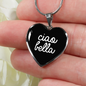 Ciao Bella with Black Heart Pendant Necklace