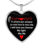 I Will Love You Forever in Red Heart Pendant Necklace in Gold & Stainless Steel