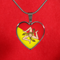 Sicilian Flag with Heart Pendant Necklace