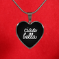 Ciao Bella with Black Heart Pendant Necklace