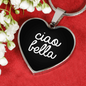 Ciao Bella with Black Heart Pendant Necklace
