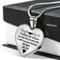 I Will Love You Forever with Transparent Heart Pendant Necklace in Gold & Stainless Steel