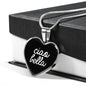 Ciao Bella with Black Heart Pendant Necklace