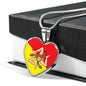 Sicilian Flag with Heart Pendant Necklace