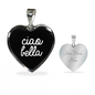 Ciao Bella with Black Heart Pendant Necklace