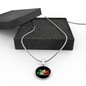 Italian Princess With Black Circle Pendant Necklace
