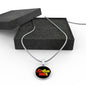 Sicilian Nonna With Black Circle Pendant Necklace