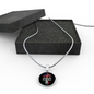 American Grown with Italian Roots with Circle Pendant Necklace