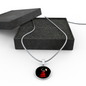 Italian Woman Warrior with Circle Pendant Necklace