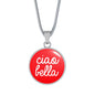 Ciao Bella with Red Circle Pendant Necklace